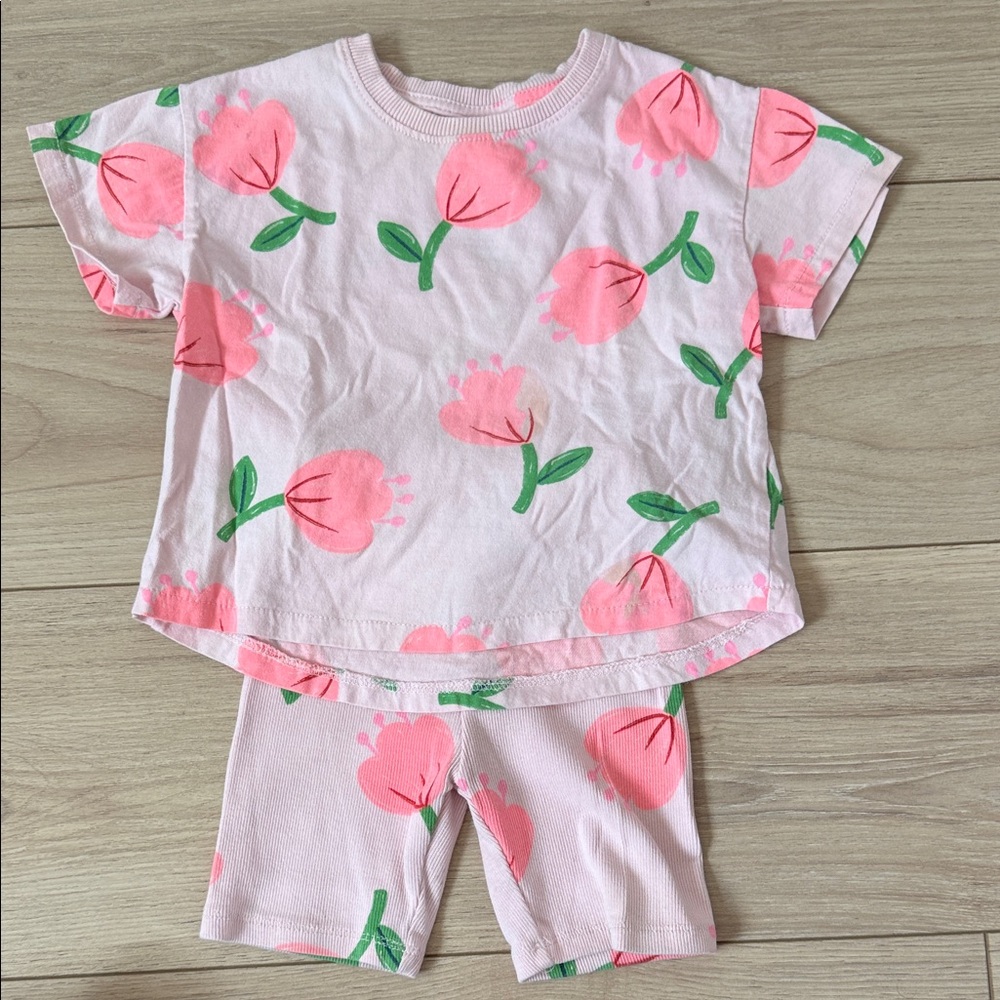 Zara Kids Pink Floral matching Set